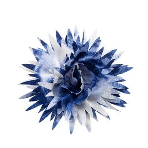 Blue and White Floral Hair bow